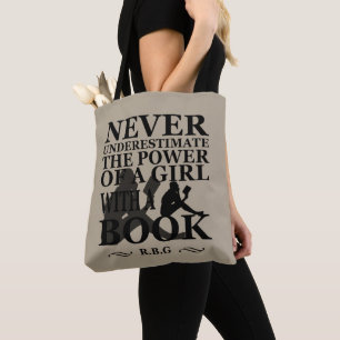 Tote Bag Ne sous-estimez jamais le pouvoir d'une fille avec