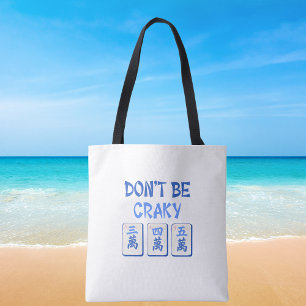 Tote Bag Ne soyez pas crétois Mahjong Blue