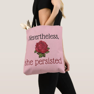 Tote Bag Néanmoins, Elle A Persisté Chic Rose Vintage