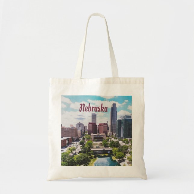 Tote Bag Nebraska City Skyline Omaha (Devant)