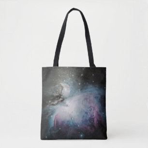 Tote Bag Nébuleuse bleue, grise et violette