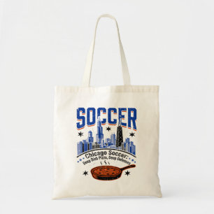 Tote Bag Neige d'hiver à Chicago et pizza deep dish