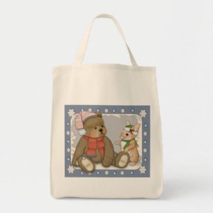 Tote Bag Neige Noël Teddy et Bunny