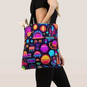 Tote Bag Neon Géométrique Abstrait
