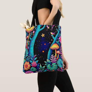 Tote Bag Neon Imaginaire Forêt Design de nuit
