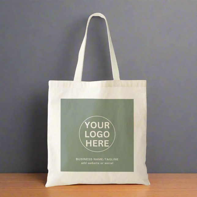Tote Bag Nettoyer le logo et le texte vert de Sage (Créateur téléchargé)