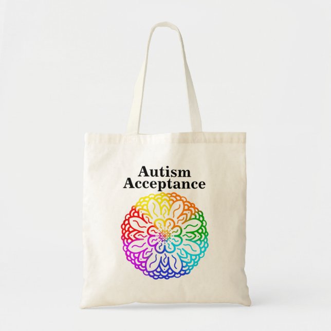 Tote Bag Neurodiversité Autisme Acceptation Arc En Arc En A (Devant)