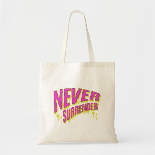 Tote Bag Never Surrender Graffiti Motivation Typographie