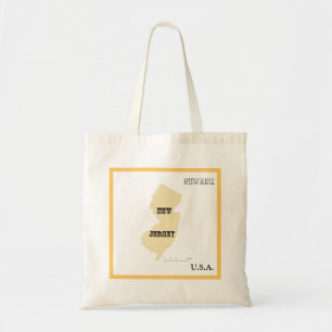 Tote Bag - New Jersey Karte mit Stadt Tragetasche