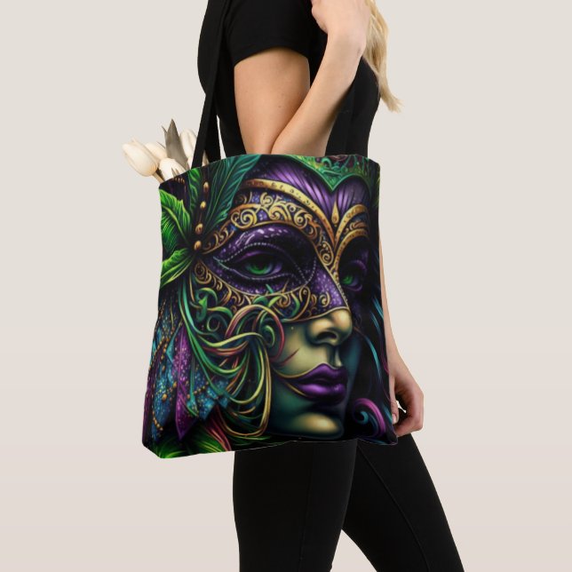Tote Bag New Orleans Mardi Gras Art Abstrait (De près)