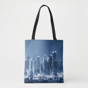 Tote Bag New York City Manhattan Winter Night Skyline