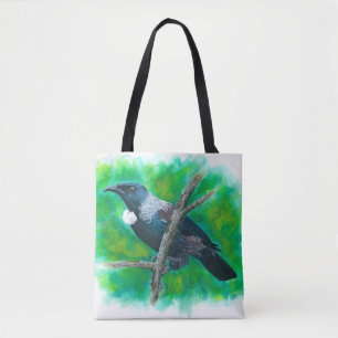 Tote Bag New Zealand Tui - Peinture en acrylique