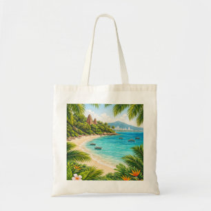 Tote Bag Nha Trang Vietnam Plage Tropicale Palmier & Noix d