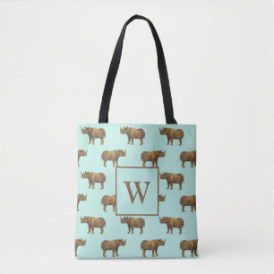 Tote Bag Nice Rhinos Monogramme Initial