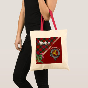 Tote Bag Nicolson Clan Badge & Tartan Fourre-tout