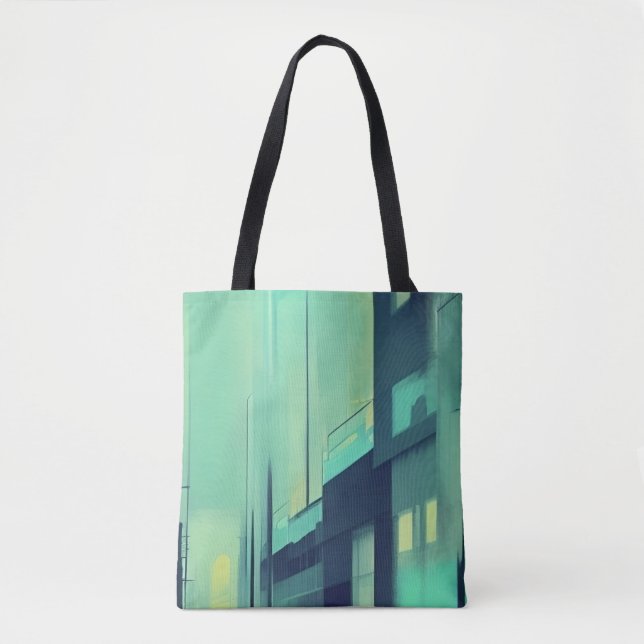 Tote Bag Night azure street (Devant)