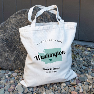Tote Bag N'importe quelle couleur Washington State Map Mari
