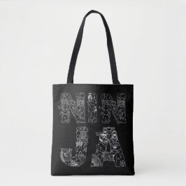 Tote Bag Ninja Beau Texte Blanc Sur Noir