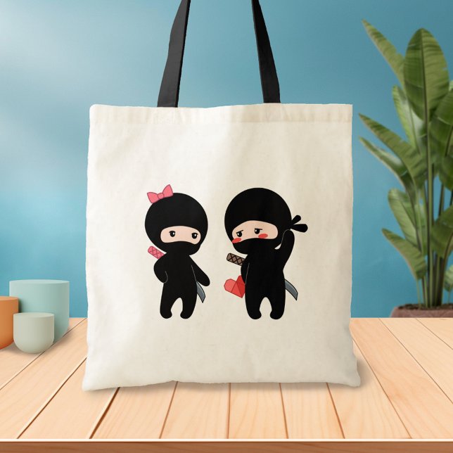Tote Bag Ninja Pair, un garçon et une fille (Créateur téléchargé)