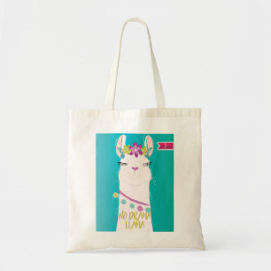 Tote Bag No Drama Llama illustration Monogramme