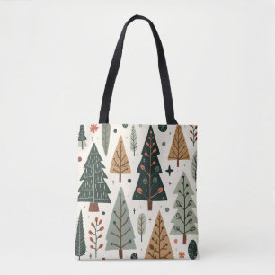 Tote Bag Noël Arbre Motif Fête vintage