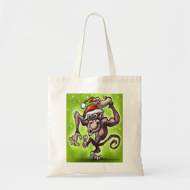 Tote Bag Noël au chimpanzé (Devant)