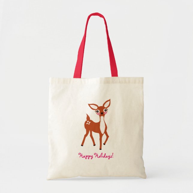 Tote Bag Noël aux Cerfs mignons (Devant)