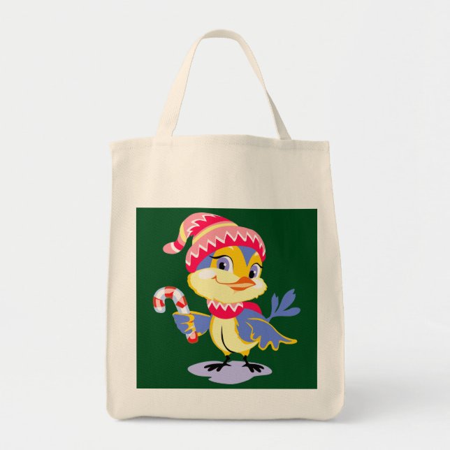 Tote Bag Noël aux poulets mignons (Devant)