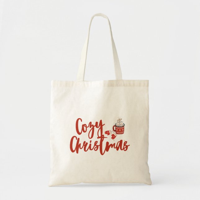 Tote Bag Noël cosy : Hot Cocoa & Mittens Design (Devant)