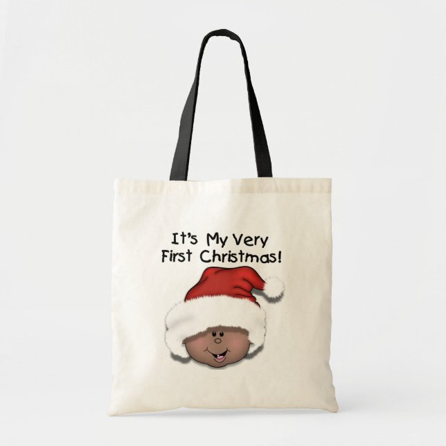 Tote Bag Noël de bébé d'Afro-américain ęr (Devant)