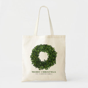 Tote Bag Noël de la couronne de bois de charpente peint à l