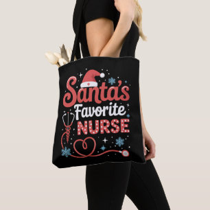 Tote Bag Noël de la infirmière préférée de Santa 