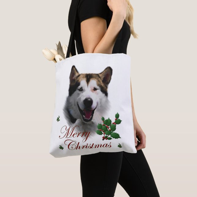 Tote Bag Noël de Malamute en Alaska (De près)