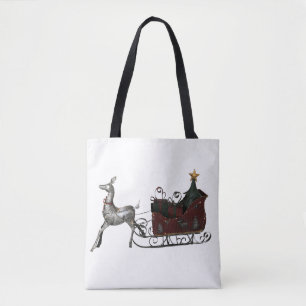 Tote Bag Noël de père Noël Sleigh