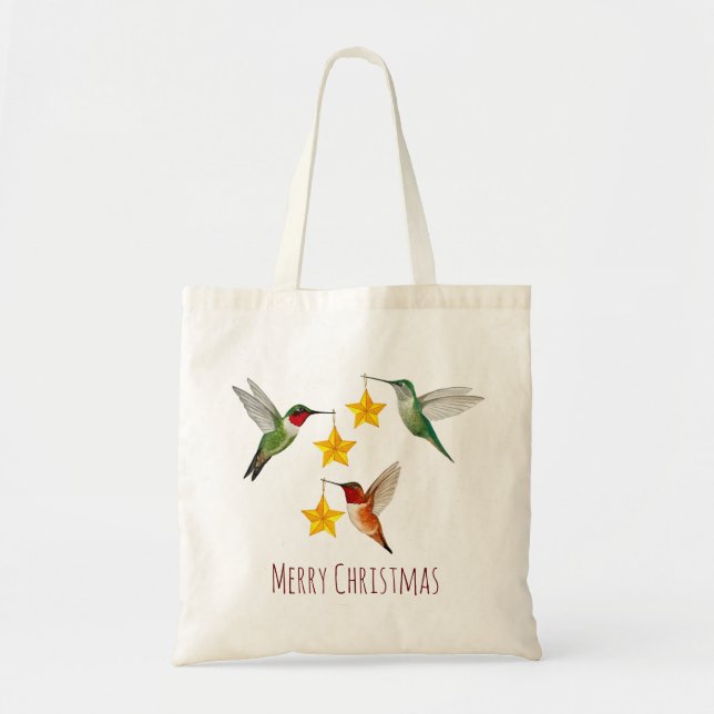 Tote Bag Noël des colibris (Devant)