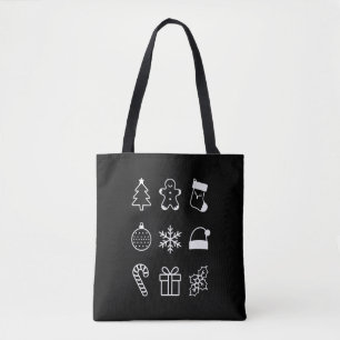 Tote Bag Noël Doodé pain d'épice bonbons Noël