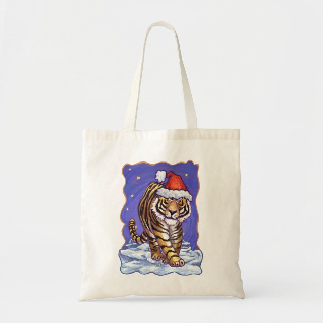 Tote Bag Noël du tigre (Devant)
