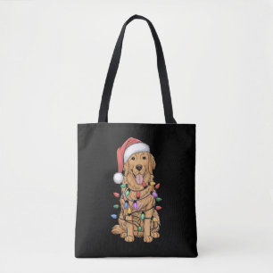 Tote Bag Noël Golden Retriever Amoureux des chiens Cadeau M