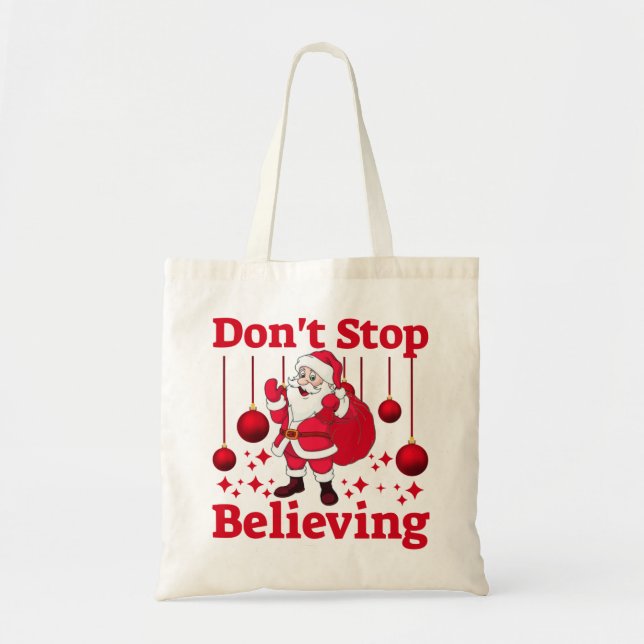 Tote Bag Noël Le Père Noël croit (Devant)