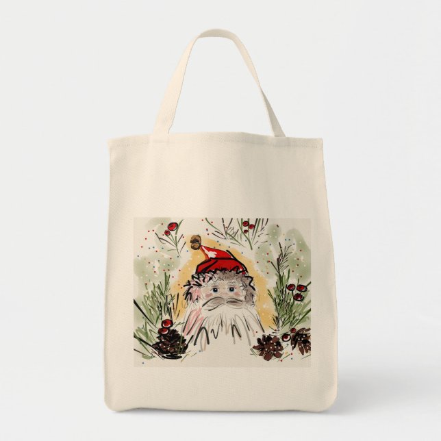 Tote Bag Noël Père Noël Fourre-tout (Devant)