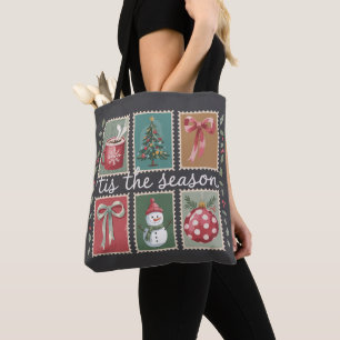 Tote Bag Noël Rétro C'est La Saison Hiver Cosy Père Noël