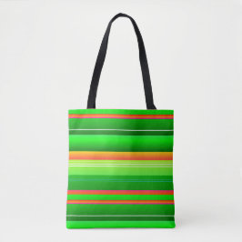 Tote Bag Noël rouge vert brillant design rayé créatif