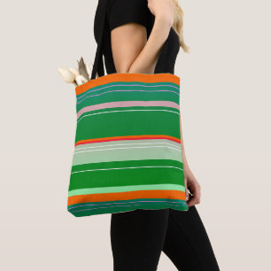 Tote Bag Noël rouge vert créatif rayé design