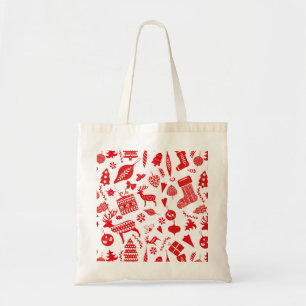 Tote Bag Noël scandinave Red White Festive