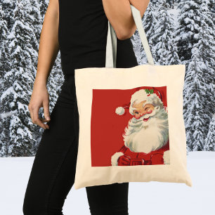 Tote Bag Noël Vintage, Jolly Santa Claus en train de couler