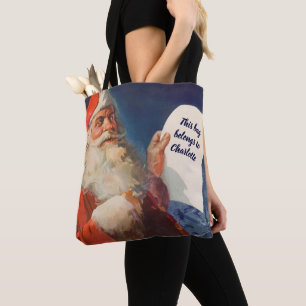 Tote Bag Noël vintage, liste des gentils et des méchants du