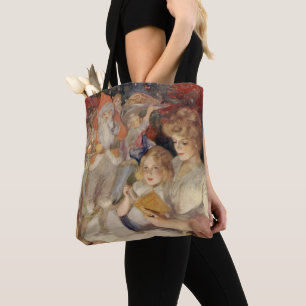 Tote Bag Noël vintage, mère lisant un conte de Noël