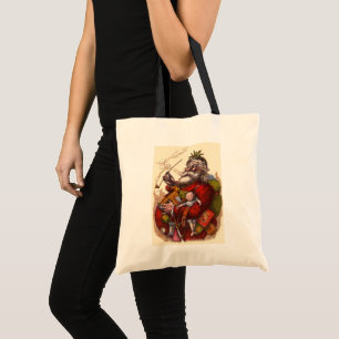 Tote Bag Noël vintage, Père Noël victorien avec des jouets