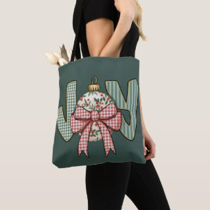 Tote Bag Nœud de joie et ornement Préparatifs de Noël