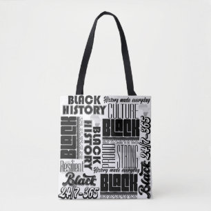 Tote Bag Noir Blanc Noir Histoire Deux Tons Fourre-tout